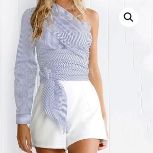 One sleeve wrap blouse